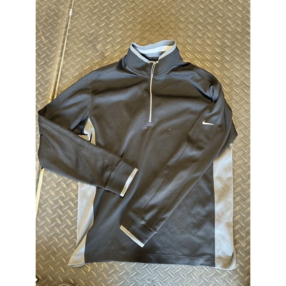 Nike Dri-Fit‎ Golf Half-Zip Pullover Gray Black Men Size Medium Tour Performance - Picture 1 of 3